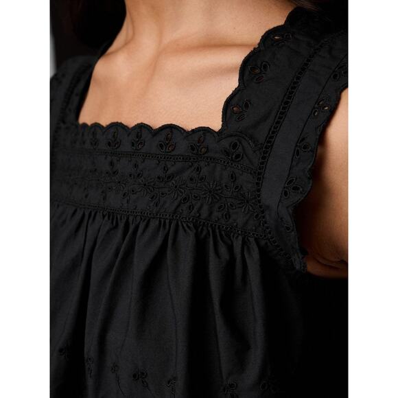 Gap X Doen Eyelet Sleeveless Tank Top - XS Black - Picture 3 of 5